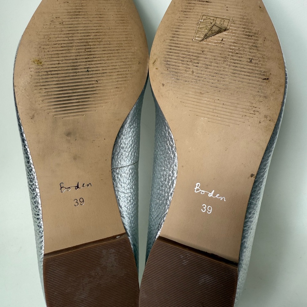 Mini Boden Silver Pointed Toe Flats - Picture 9 of 16